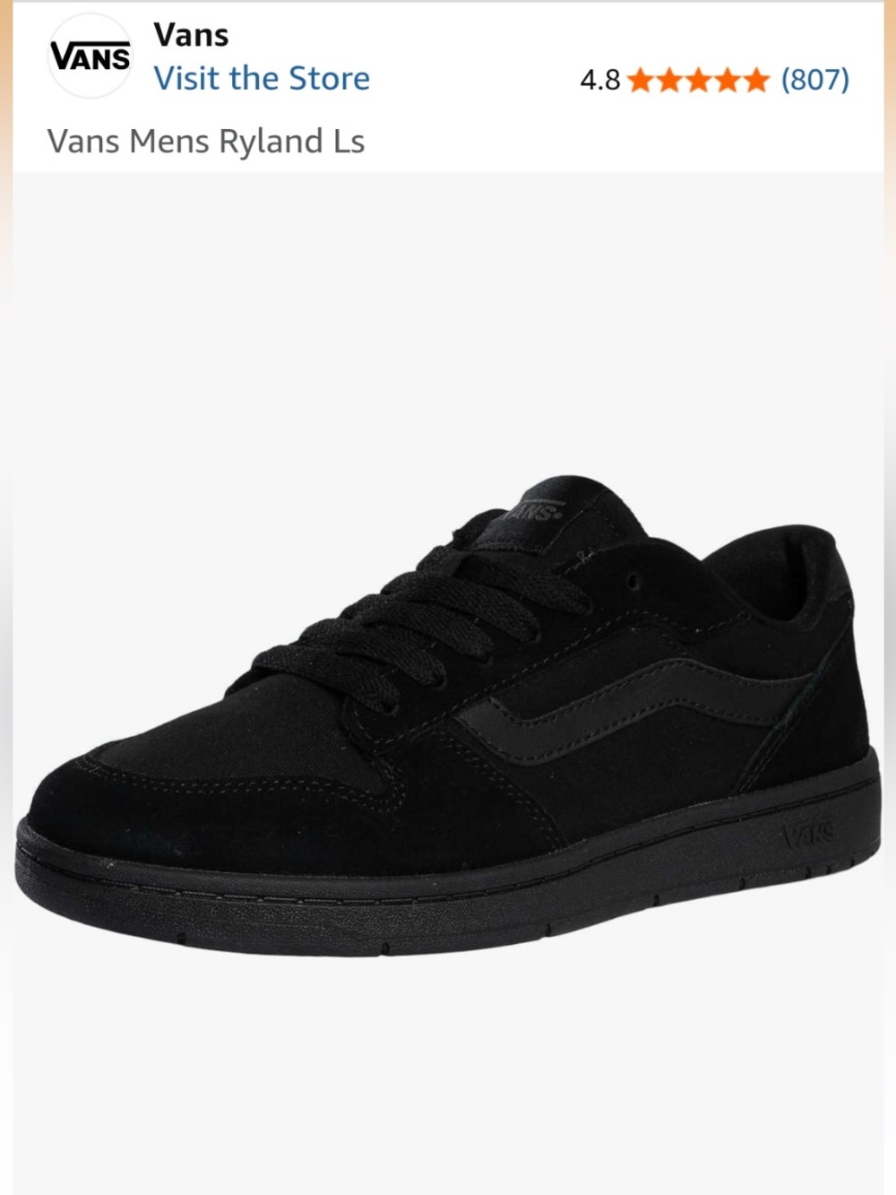Men’s Vans Ryland Ls Black